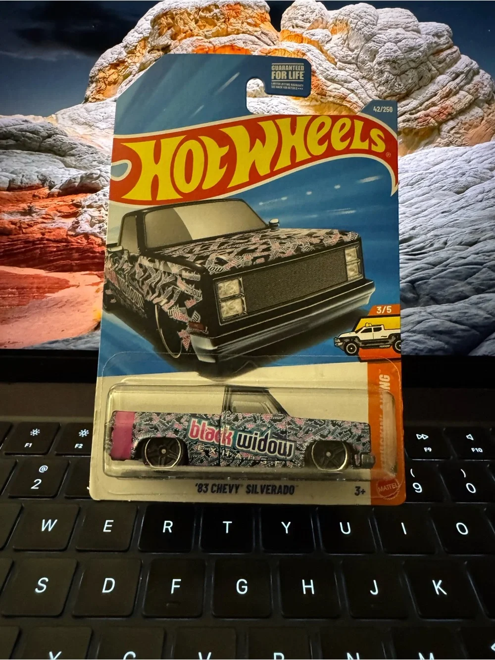 Mattel Hot Wheels '83 Chevy Silverado - Pink, Black and White